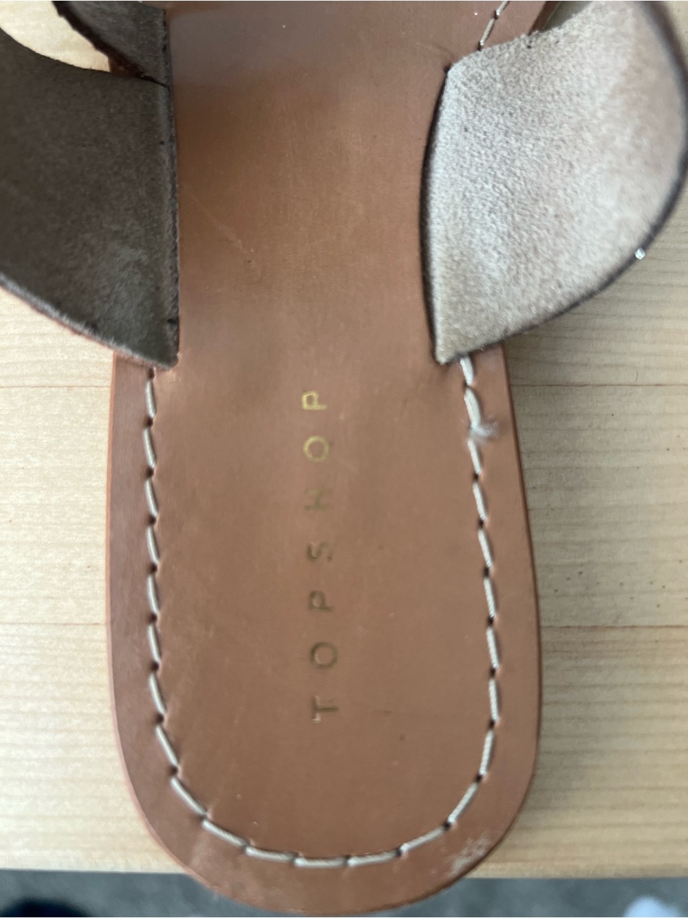 Topshop Gold Metallic Snake-Print Leather Slide Sandals - Picture 5 of 6